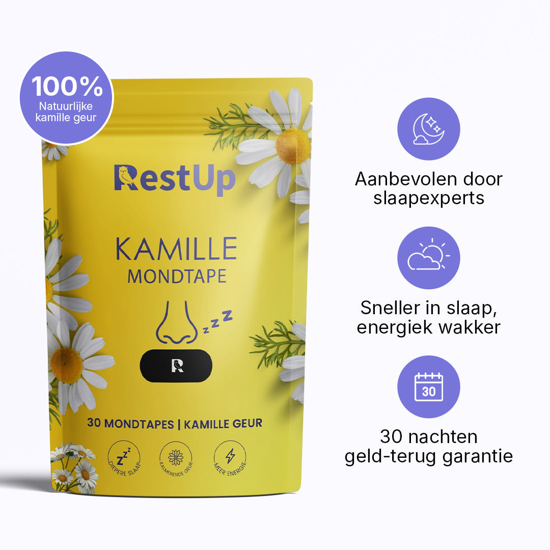 RestUp Kamille Mondtape | Slaap Eindelijk Door – Natuurlijk & Zonder Medicatie